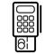 Credit card terminal vector icon. Black and white terminal illustration. Outline linear banking icon.