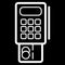 Credit card terminal vector icon. Black and white terminal illustration. Outline linear banking icon.