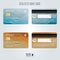 Credit card. Two sides. Colored wave backgrounds. Template vector