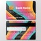Credit card vector template with futuristic abstract 3d colorful fluid shapes