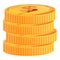 Credit coin stack icon, cartoon style