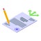 Credit document icon isometric vector. Report score