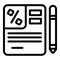 Credit document icon outline vector. Tax deduction