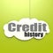 Credit history word on white cloud