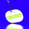 Credit On Hook Displays Financial Loan Or Bank Money