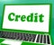 Credit Laptop Shows Finance Or Loan For Purchasing