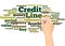 Credit Line word cloud hand writing concept