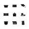 Credit money black glyph icons set on white space