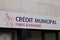 Credit Municipal french sign brand and text logo on wall facade bank pawnbroker