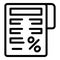 Credit paper icon outline vector. Sale reduction