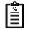 Credit percent clipboard icon, simple style