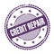 CREDIT REPAIR text written on purple indigo grungy round stamp