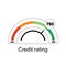 Credit Score rating. Illustrations manometer isolated on white background.