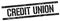 CREDIT UNION text on black grungy rectangle stamp