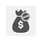 Creditworthiness icon with bag of money element