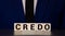 Credo word concept on cubes