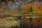 Creek in autumn time near Grandes Piles in Quebec province.