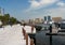 The Creek by Bur Dubai and Al Seef with large docked boats