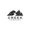 Creek river logo design vector template