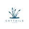 Creeks And Cattails River Logo, Grass Design Simple Minimalist Illustration Vector Template