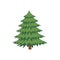 Creen Christmas tree on white background. Vector illustration