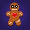 Creep it Real - Halloween Voodoo doll gingerbread man labels design.Halloween dessert. Trick or treat