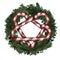 Creepmas. It's a terrible Christmas. Gothic. Pentagram of lollipops on a Christmas wreath