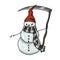 Creepmas. It's a terrible Christmas. Gothic. scary snowman with a scythe
