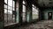 A creepy abandoned asylum with broken windows