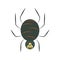 Creepy black spider cartoon flat icon style