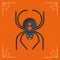 Creepy black spider vector halloween illustration