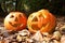 Creepy carved pumpkin face