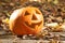 Creepy carved pumpkin face