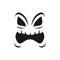 Creepy face vector icon, scary yelling evil emoji