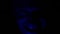 Creepy Illuminated Face in Dark, Close up of Eyes