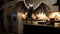 Creepy Mothman Ghost In Kitchen: Darkly Comedic Matte Painting