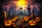 Creepy Pumpkin Patch: Candles Flicker in the Graveyard