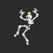 Creepy Punk skeleton character dancing vector Illustration