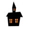 Creepy skewed house decor for Halloween is isolated on a white background. Vector illustration in a simple style