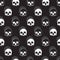 Creepy Spooky Head Skull Bones Vector Graphic Art Seamless Pattern