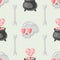 Creepy Valentine seamless pattern, Spooky Valentine, Pastel Goth digital stickers, Alternative Valentine day vector