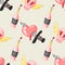 Creepy Valentine seamless pattern, Spooky Valentine, Pastel Goth digital stickers, Alternative Valentine day vector