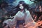 Creepy Yurei pictures Spooky ghostly digital art Traditional Japanese specter images