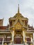 Crematory architecture style Thai with details texture is beautiful golden in temple name is Wat kaew at Bangkok Thailand,In date