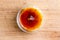 Creme brulee topped with caramelised sugar