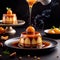 Creme caramel flan pudding dessert with sauce