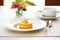 creme caramel set on elegant table