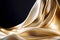 Creme silk fabric texture background. Golden elegant luxury satin cloth with wave. Prestigious, award, luxurious