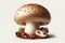 Cremini Mushroom isolated on solid white background. ai generative
