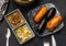 Creole sausages with pickled vegetables closeup. Uruguayan cuisine